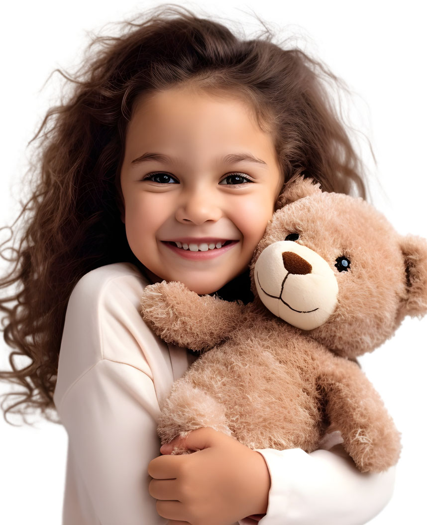 Girl with Teddy bear for Our Vaccine Policy